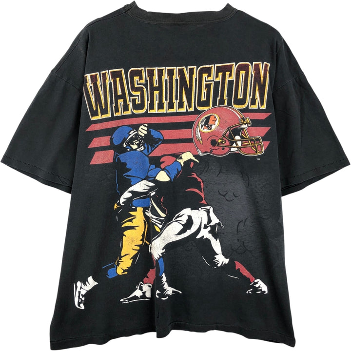 90'S The Game NFL Washington Redskins Sports Print T-Shirt, Made in USA, Men's Size L (Equivalent), Vintage cotton black type Vintage Second Hand