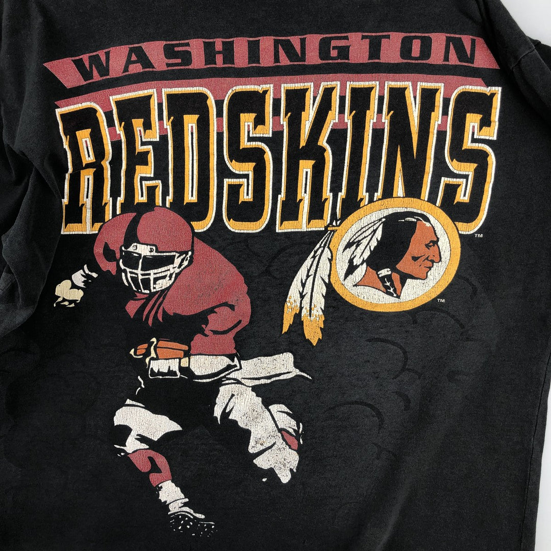 90'S The Game NFL Washington Redskins Sports Print T-Shirt, Made in USA, Men's Size L (Equivalent), Vintage cotton black type Vintage Second Hand