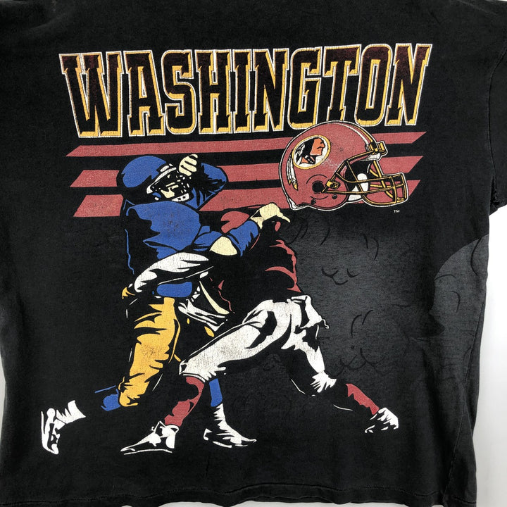 90'S The Game NFL Washington Redskins Sports Print T-Shirt, Made in USA, Men's Size L (Equivalent), Vintage cotton black type Vintage Second Hand