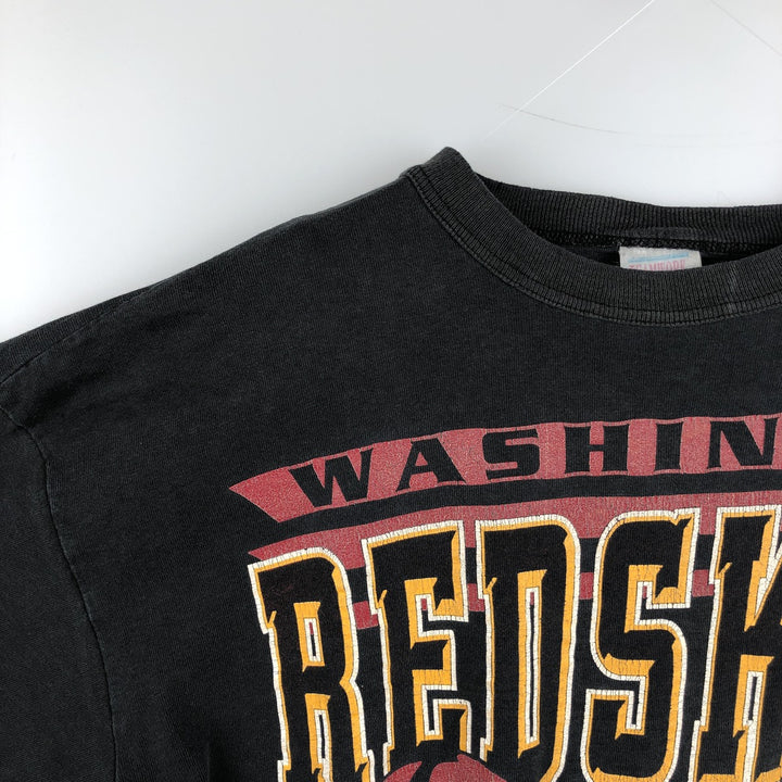 90'S The Game NFL Washington Redskins Sports Print T-Shirt, Made in USA, Men's Size L (Equivalent), Vintage cotton black type Vintage Second Hand