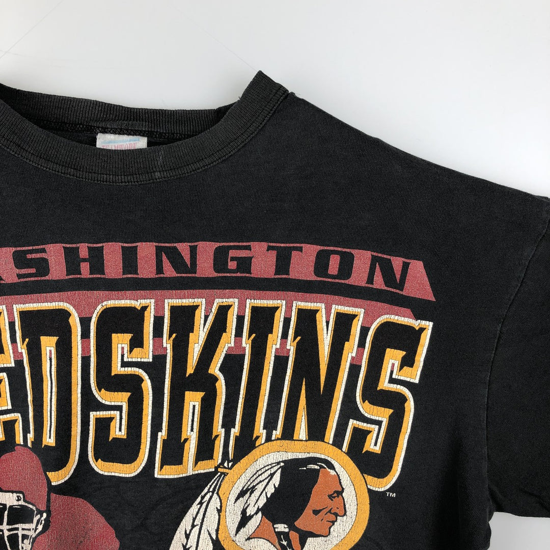 90'S The Game NFL Washington Redskins Sports Print T-Shirt, Made in USA, Men's Size L (Equivalent), Vintage cotton black type Vintage Second Hand