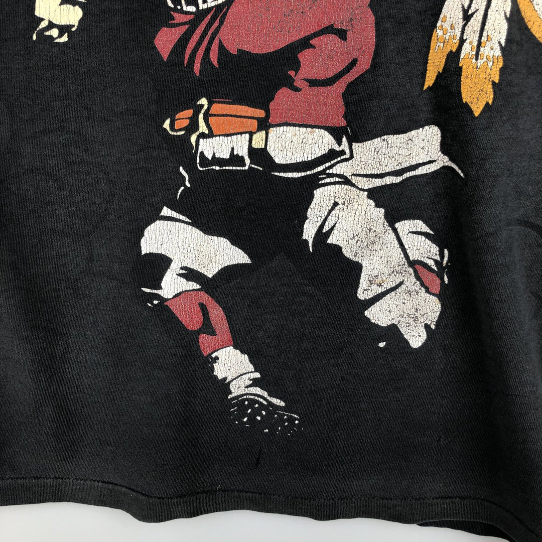90'S The Game NFL Washington Redskins Sports Print T-Shirt, Made in USA, Men's Size L (Equivalent), Vintage cotton black type Vintage Second Hand