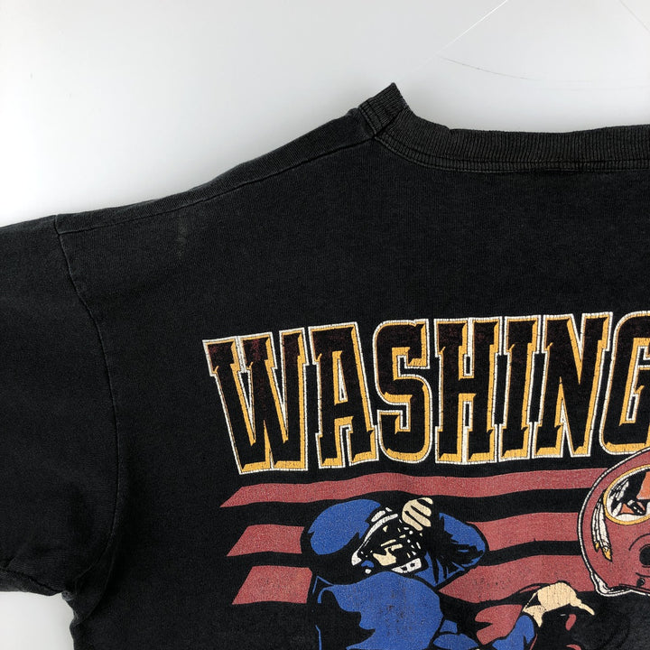 90'S The Game NFL Washington Redskins Sports Print T-Shirt, Made in USA, Men's Size L (Equivalent), Vintage cotton black type Vintage Second Hand