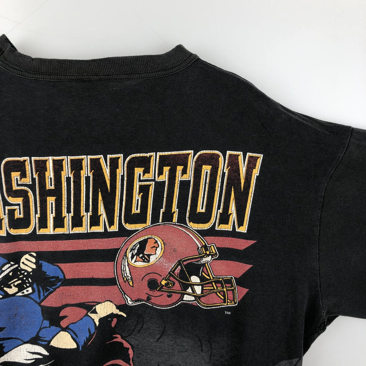 90'S The Game NFL Washington Redskins Sports Print T-Shirt, Made in USA, Men's Size L (Equivalent), Vintage cotton black type Vintage Second Hand