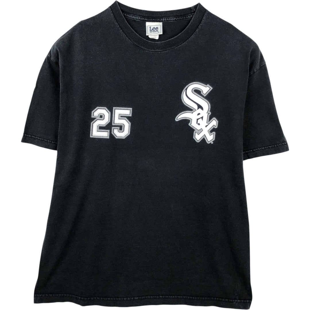 90s-00'S Lee SPORT MLB CHICAGO WHITE SOX sports print T-shirt, men's size XL (approx.) cotton black type Vintage Second Hand