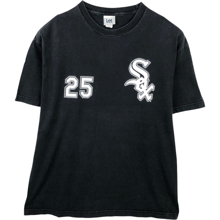 90s-00'S Lee SPORT MLB CHICAGO WHITE SOX sports print T-shirt, men's size XL (approx.) cotton black type Vintage Second Hand