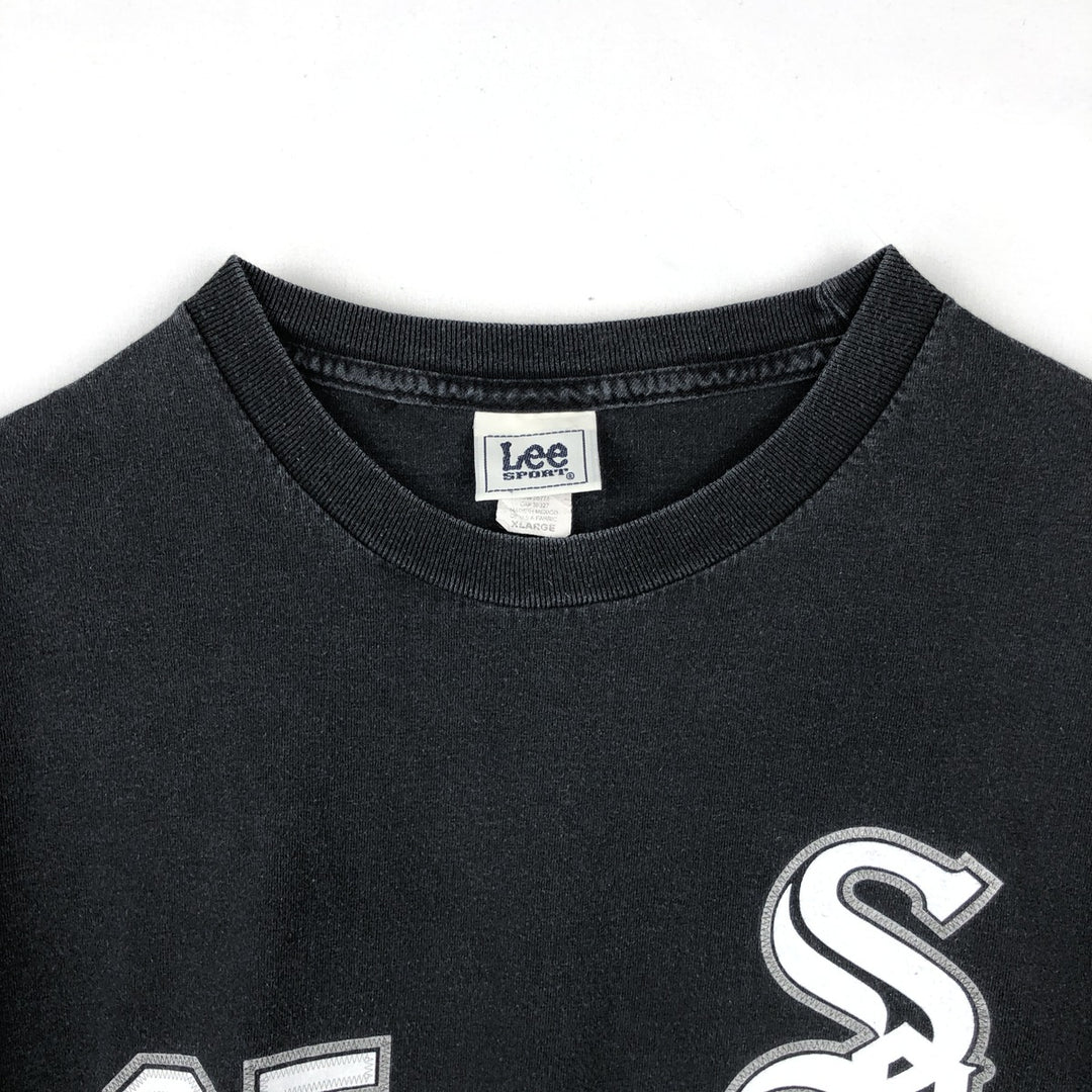 90s-00'S Lee SPORT MLB CHICAGO WHITE SOX sports print T-shirt, men's size XL (approx.) cotton black type Vintage Second Hand