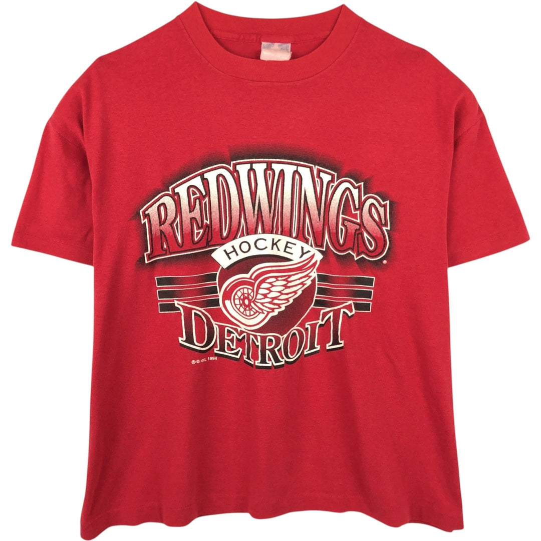 90'S SPECTATOR NHL DETROIT RED WINGS Logo Print T-Shirt, Made in USA, Men's Size XL (approx.) unclear red type Vintage Second Hand