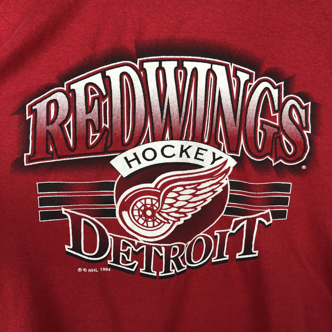 90'S SPECTATOR NHL DETROIT RED WINGS Logo Print T-Shirt, Made in USA, Men's Size XL (approx.) unclear red type Vintage Second Hand