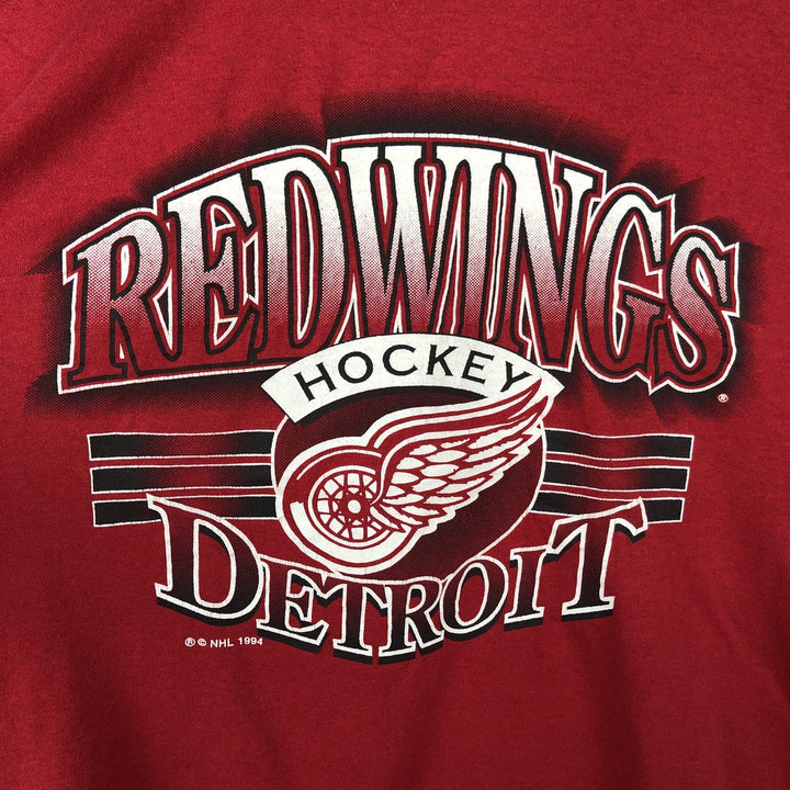 90'S SPECTATOR NHL DETROIT RED WINGS Logo Print T-Shirt, Made in USA, Men's Size XL (approx.) unclear red type Vintage Second Hand