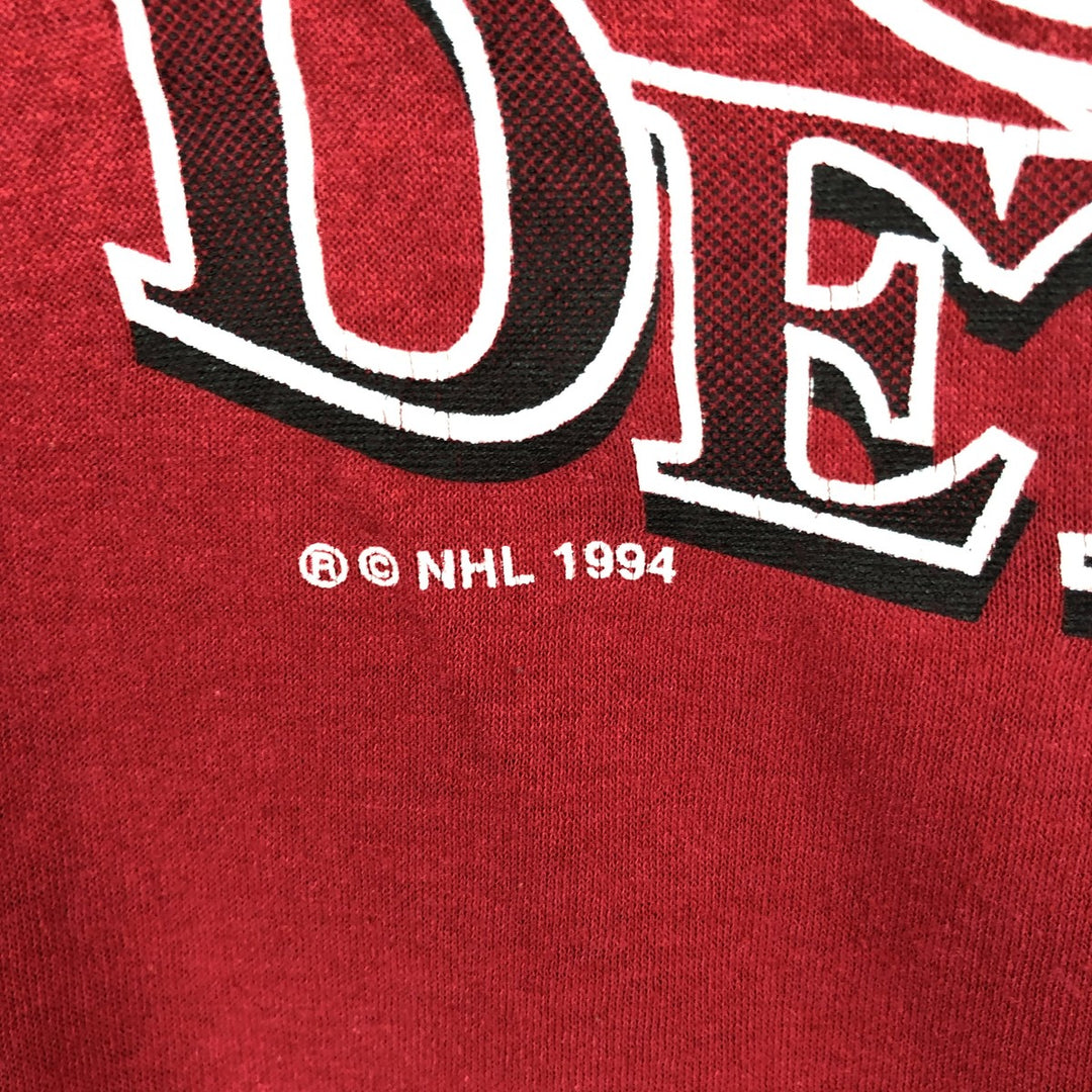 90'S SPECTATOR NHL DETROIT RED WINGS Logo Print T-Shirt, Made in USA, Men's Size XL (approx.) unclear red type Vintage Second Hand