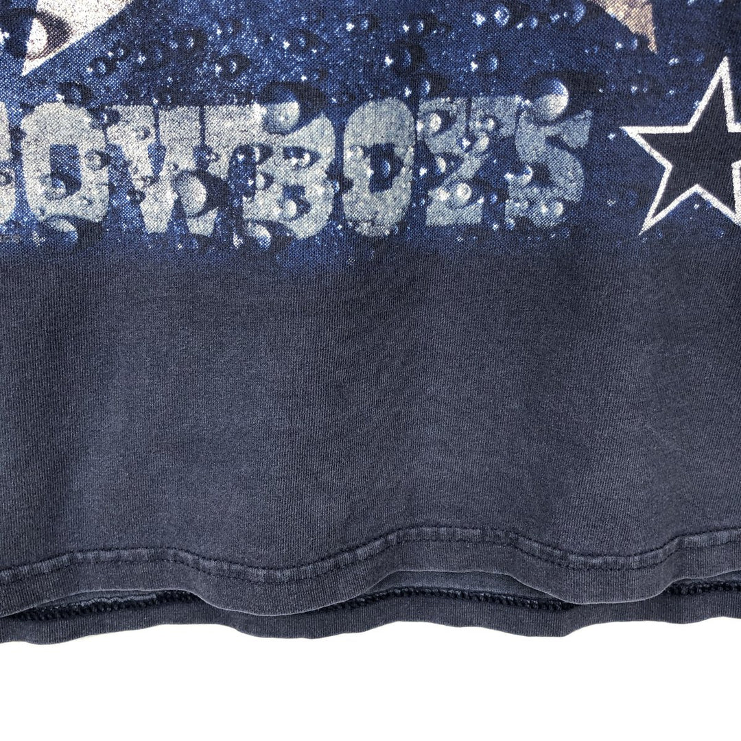 90s-00'S Lee SPORT NFL Dallas Cowboys Logo Print T-Shirt, Men's Size M (approx.) cotton navy blue type Vintage Second Hand