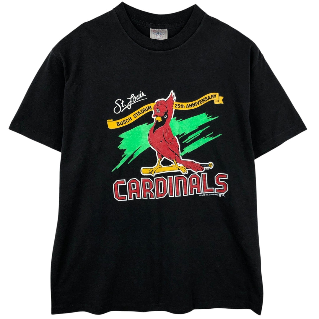 90'S Delta MLB St. Louis Cardinals Logo Print T-Shirt, Men's Size XL (approx.), Vintage polyester black type Vintage Second Hand
