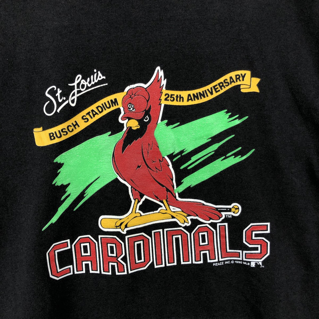 90'S Delta MLB St. Louis Cardinals Logo Print T-Shirt, Men's Size XL (approx.), Vintage polyester black type Vintage Second Hand