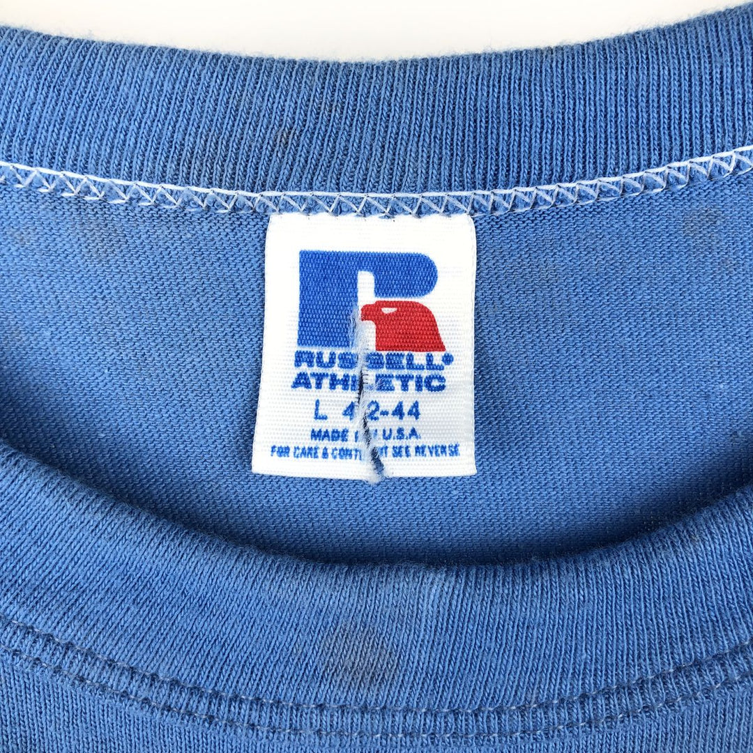 80'S Russell Chicago Cubs Ghostbusters Parody Sports Print T-Shirt, Made in USA, Men's Size L (Equivalent), Vintage cotton Blue type light blue Vintage Second Hand