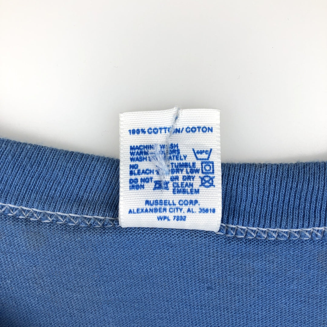 80'S Russell Chicago Cubs Ghostbusters Parody Sports Print T-Shirt, Made in USA, Men's Size L (Equivalent), Vintage cotton Blue type light blue Vintage Second Hand