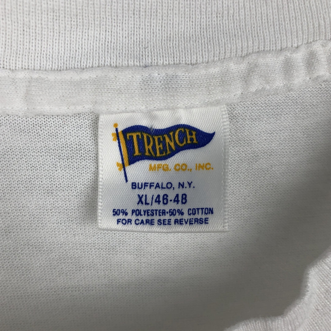 90'S TRENCH MLB OAKLAND ATHLETICS Logo Print T-Shirt, Made in USA, Men's XL (approx.) Vintage polyester white type Vintage Second Hand