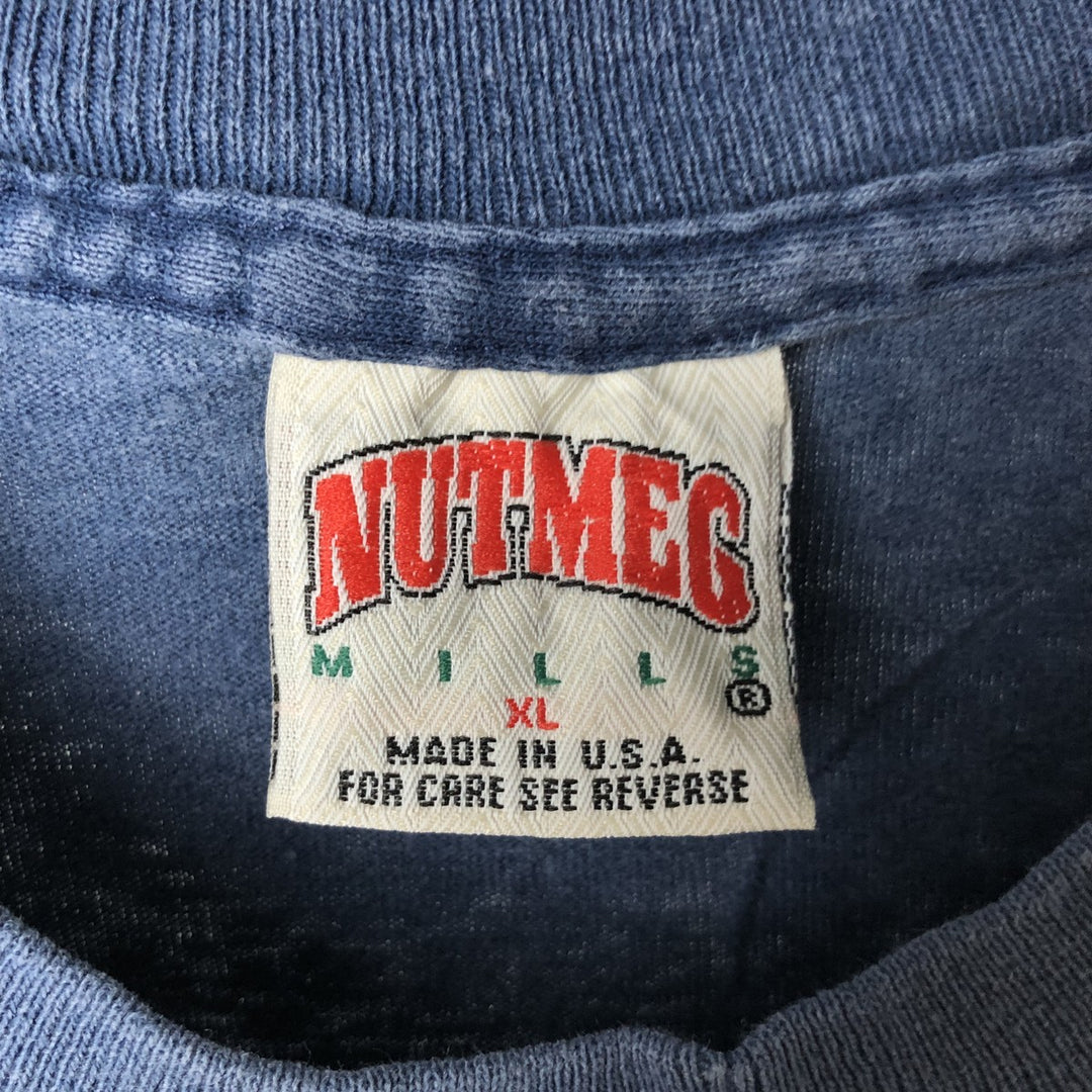90'S NUTMEG NFL Dallas Cowboys Sports T-Shirt, Made in USA, Men's XL equivalent, Vintage unclear blue type Vintage Second Hand