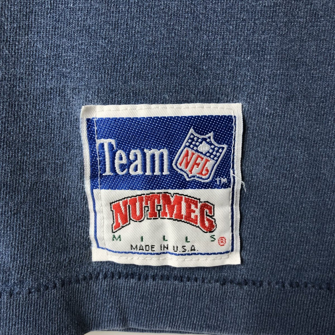 90'S NUTMEG NFL Dallas Cowboys Sports T-Shirt, Made in USA, Men's XL equivalent, Vintage unclear blue type Vintage Second Hand