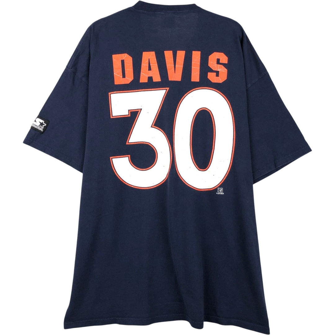 Starter NFL Denver Broncos Sports Print T-Shirt, Made in USA, X-LARGE (Equivalent to Men's XL) cotton navy blue type Vintage Second Hand