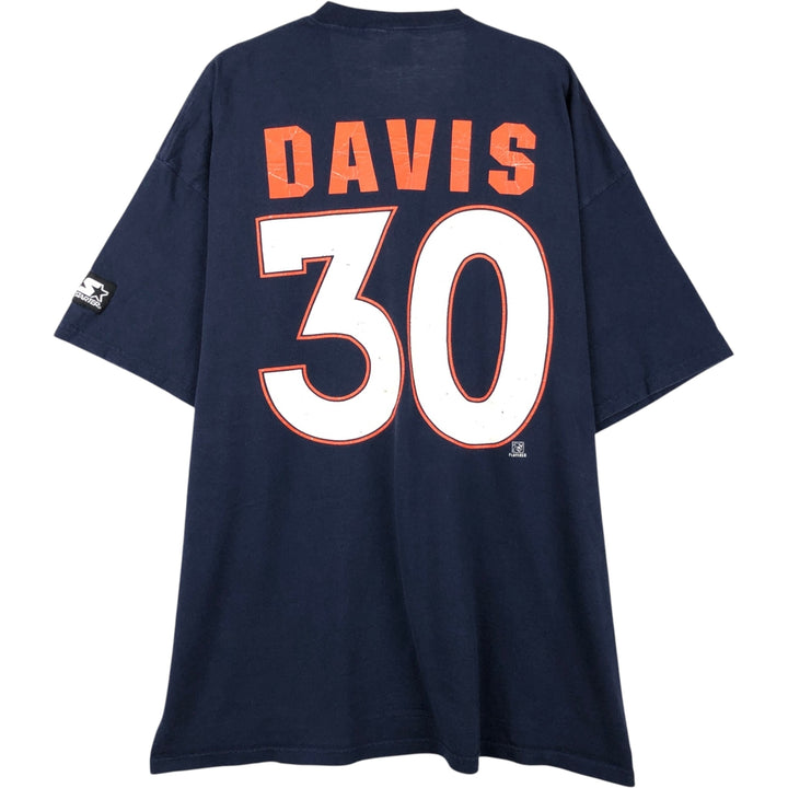Starter NFL Denver Broncos Sports Print T-Shirt, Made in USA, X-LARGE (Equivalent to Men's XL) cotton navy blue type Vintage Second Hand