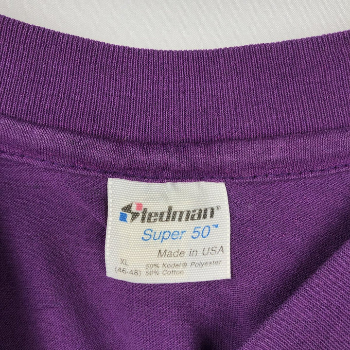 90'S Stedman MLB Colorado Rockies Logo Print T-Shirt, Made in USA, Men's XL (approx.) Vintage polyester purple type Vintage Second Hand