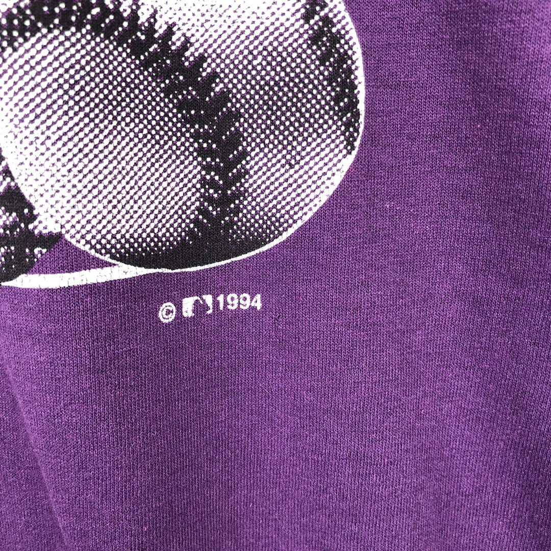 90'S Stedman MLB Colorado Rockies Logo Print T-Shirt, Made in USA, Men's XL (approx.) Vintage polyester purple type Vintage Second Hand