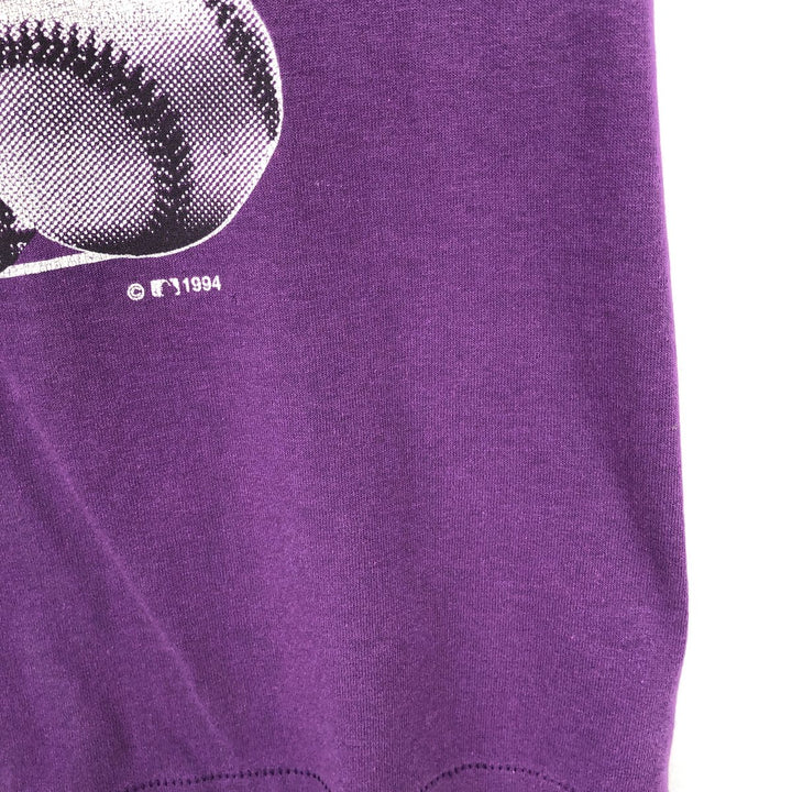 90'S Stedman MLB Colorado Rockies Logo Print T-Shirt, Made in USA, Men's XL (approx.) Vintage polyester purple type Vintage Second Hand