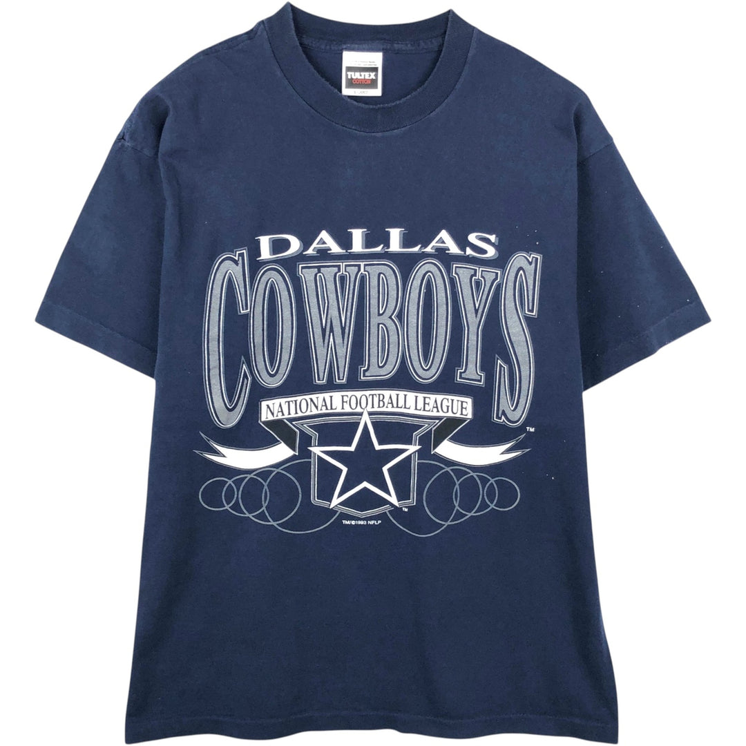 90'S TULTEX NFL Dallas Cowboys Logo Print T-Shirt, Men's XL (approx.), Vintage cotton navy blue type Vintage Second Hand