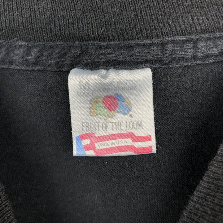 90'S Fruit of the Loom logo print T-shirt, made in USA, men's size M equivalent, vintage. cotton black type Vintage Second Hand