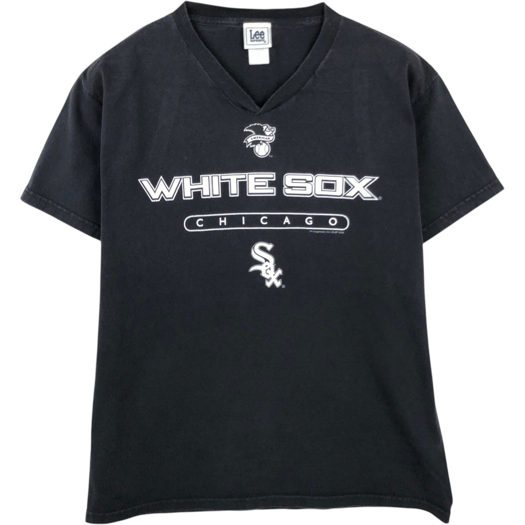 90s-00'S Lee SPORT MLB CHICAGO WHITE SOX logo print T-shirt, men's size M (approx.) cotton black type Vintage Second Hand