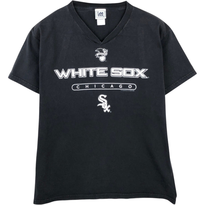 90s-00'S Lee SPORT MLB CHICAGO WHITE SOX logo print T-shirt, men's size M (approx.) cotton black type Vintage Second Hand