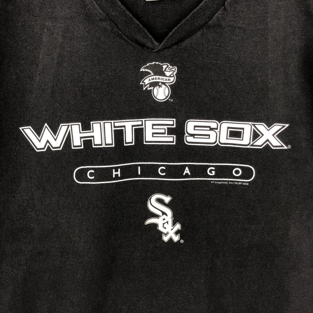 90s-00'S Lee SPORT MLB CHICAGO WHITE SOX logo print T-shirt, men's size M (approx.) cotton black type Vintage Second Hand