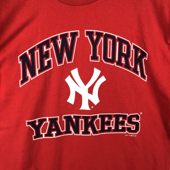 90'S Logo 7 MLB New York Yankees Logo Print T-Shirt, Men's Size XL (approx.), Vintage cotton red type Vintage Second Hand