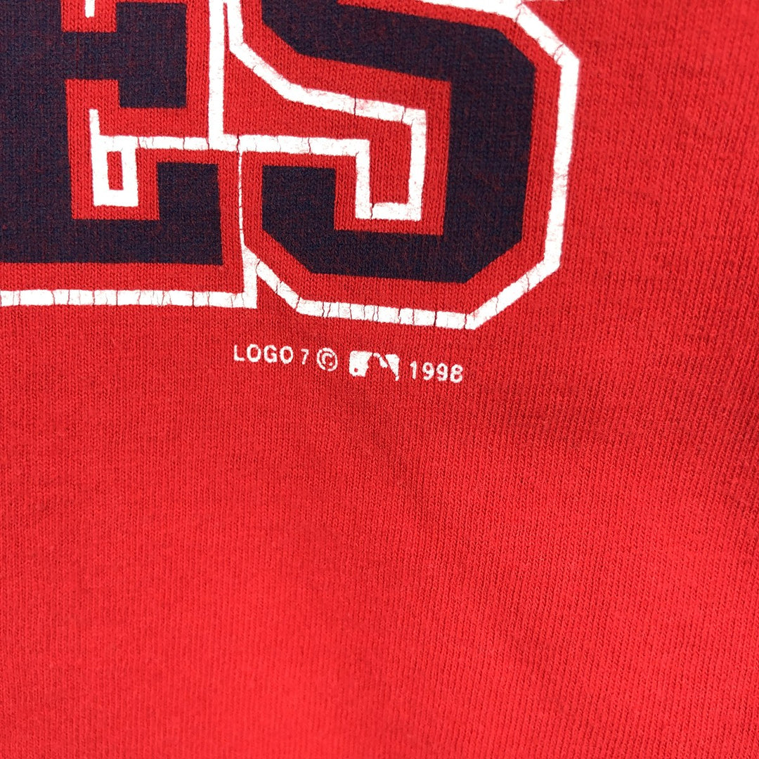 90'S Logo 7 MLB New York Yankees Logo Print T-Shirt, Men's Size XL (approx.), Vintage cotton red type Vintage Second Hand
