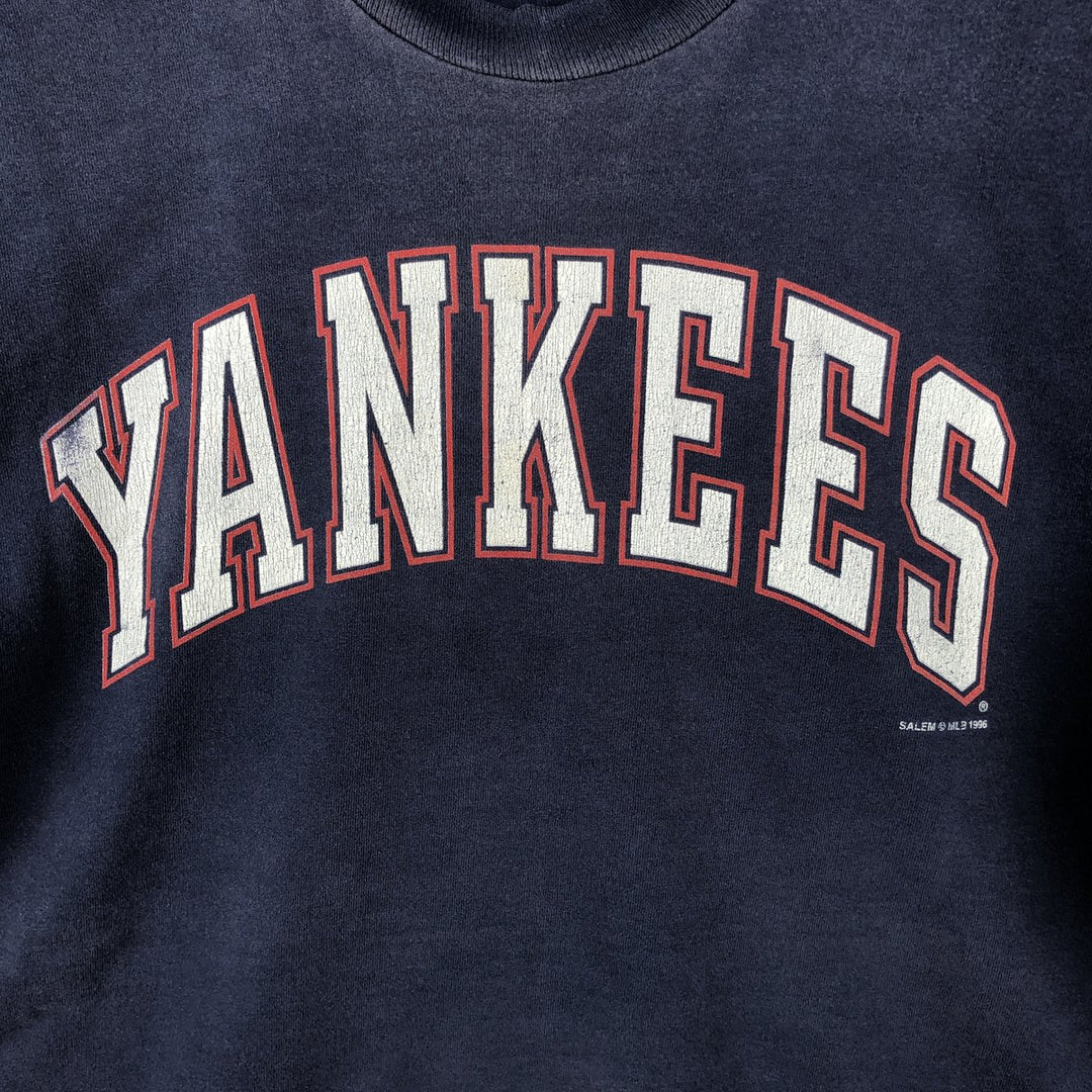 90'S SALEM MLB NEW YORK YANKEES Logo Print T-Shirt, Made in USA, Men's XL (approx.), Vintage cotton navy blue type Vintage Second Hand