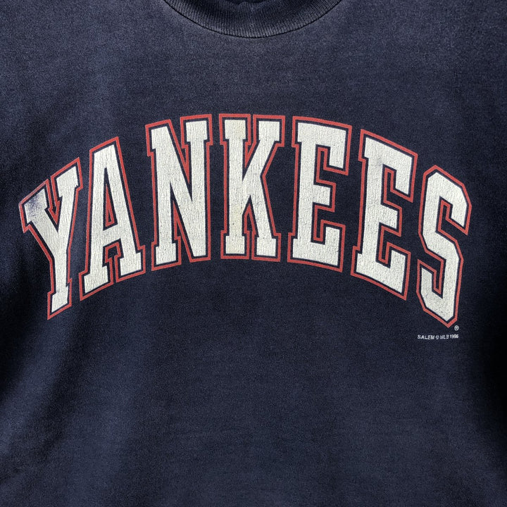 90'S SALEM MLB NEW YORK YANKEES Logo Print T-Shirt, Made in USA, Men's XL (approx.), Vintage cotton navy blue type Vintage Second Hand