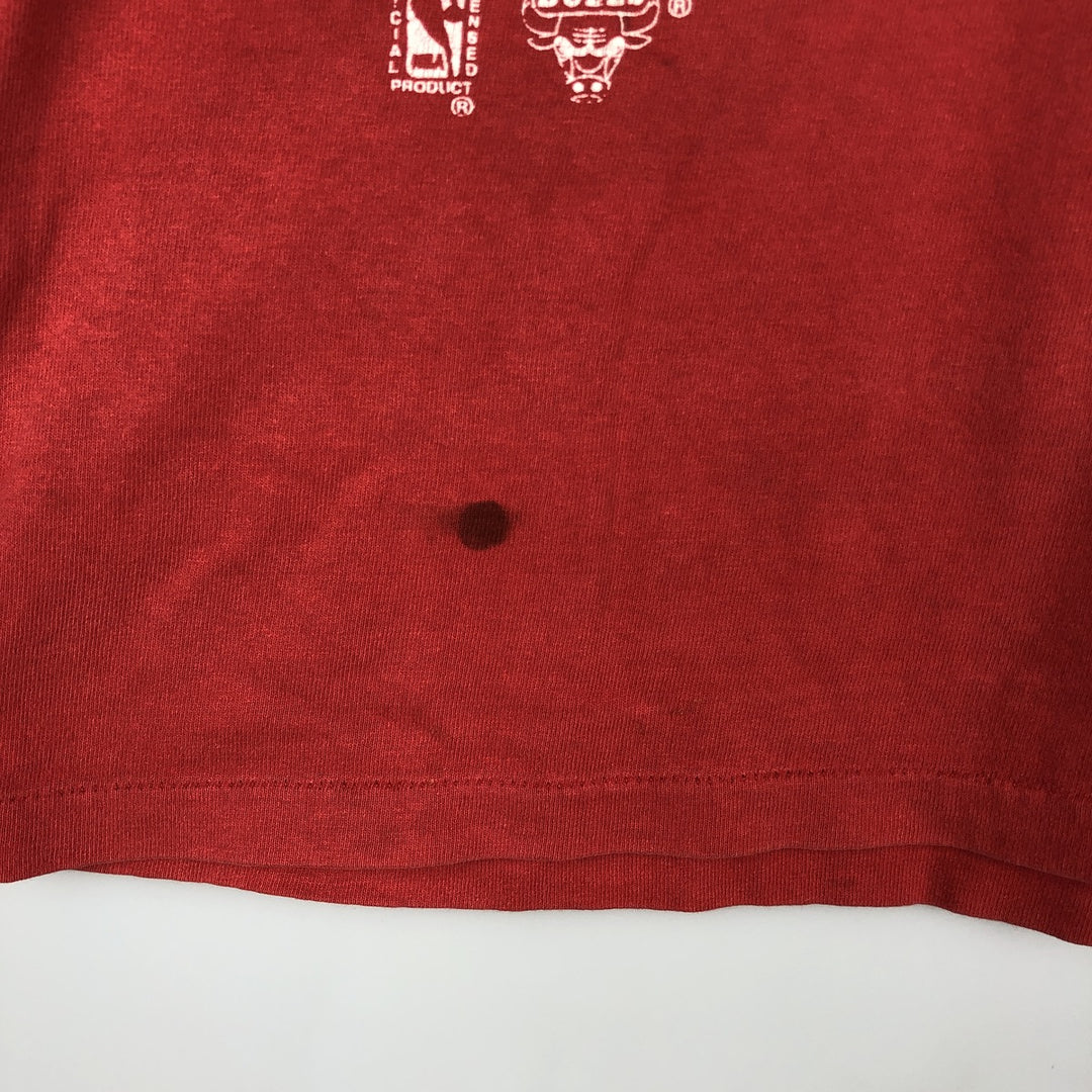 90'S NBA Chicago Bulls sports print T-shirt, men's size L equivalent, vintage. unclear red type Vintage Second Hand