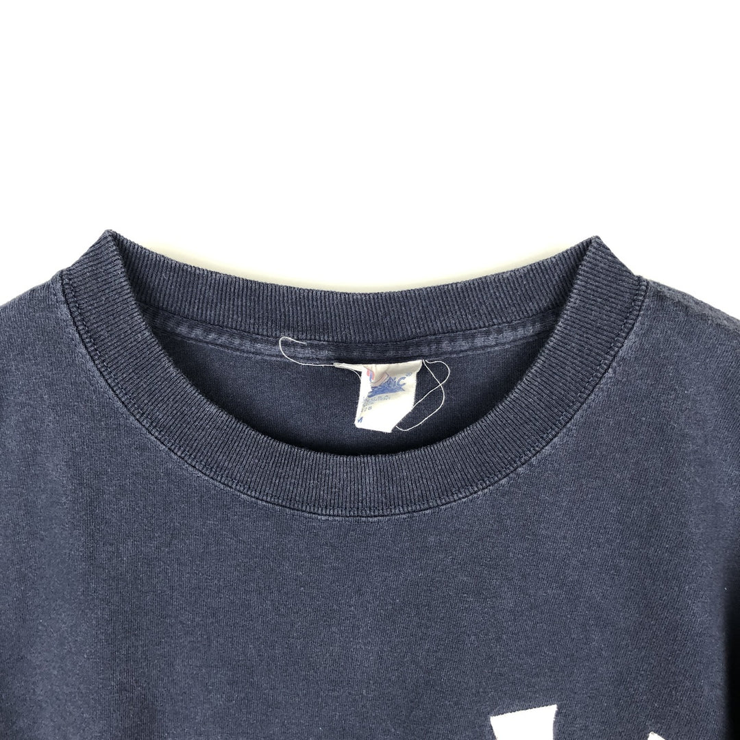 2000'S Majestic MLB New York Yankees Logo T-Shirt, Made in USA, Men's Size M (approx.) cotton navy blue type Vintage Second Hand
