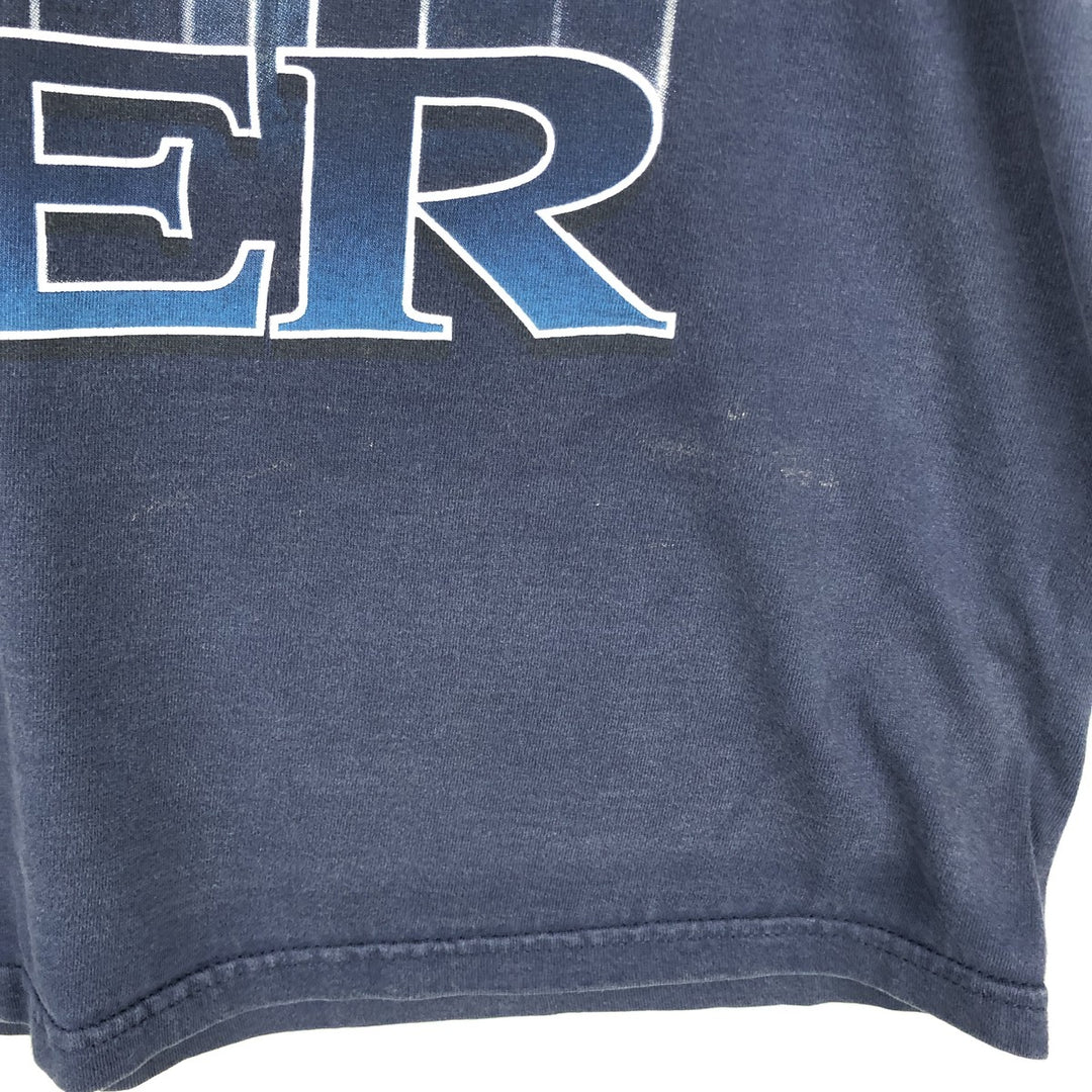 90'S PRO PLAYER MLB New York Yankees Derek Jeter Sports T-Shirt, Made in USA, Men's XL equivalent, Vintage cotton navy blue type Vintage Second Hand