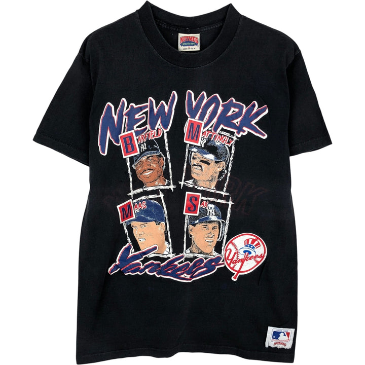 90'S NUTMEG MLB New York Yankees sports t-shirt, made in USA, men's size M equivalent, vintage. unclear black type Vintage Second Hand