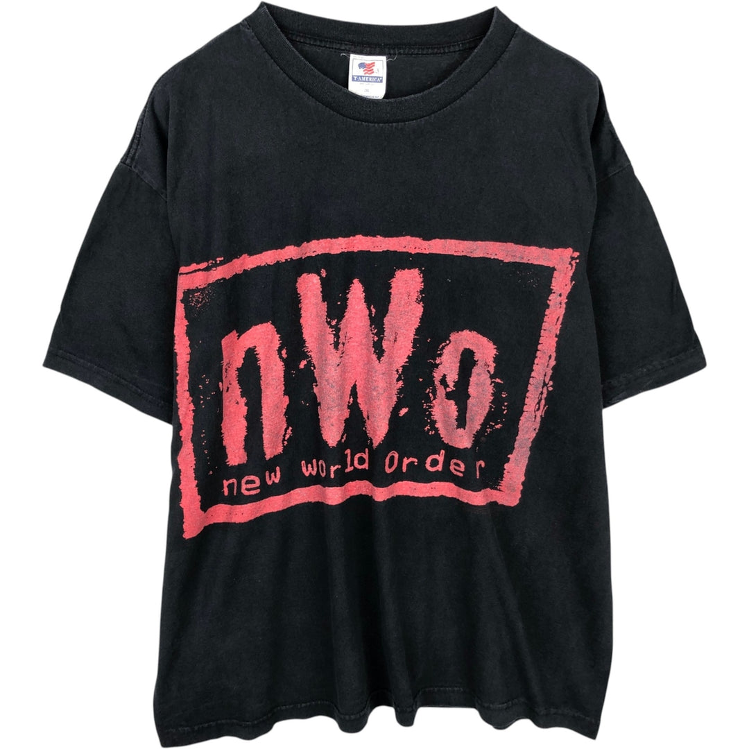 90'S T-AMERICA nWo New World Order Pro Wrestling Sports Print T-Shirt, Men's XXL equivalent, Vintage cotton black type Vintage Second Hand