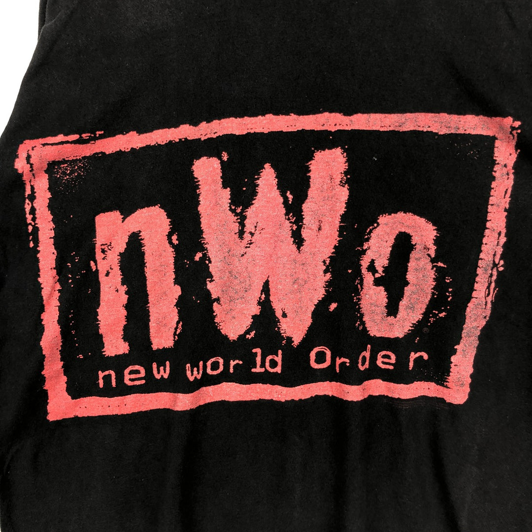 90'S T-AMERICA nWo New World Order Pro Wrestling Sports Print T-Shirt, Men's XXL equivalent, Vintage cotton black type Vintage Second Hand