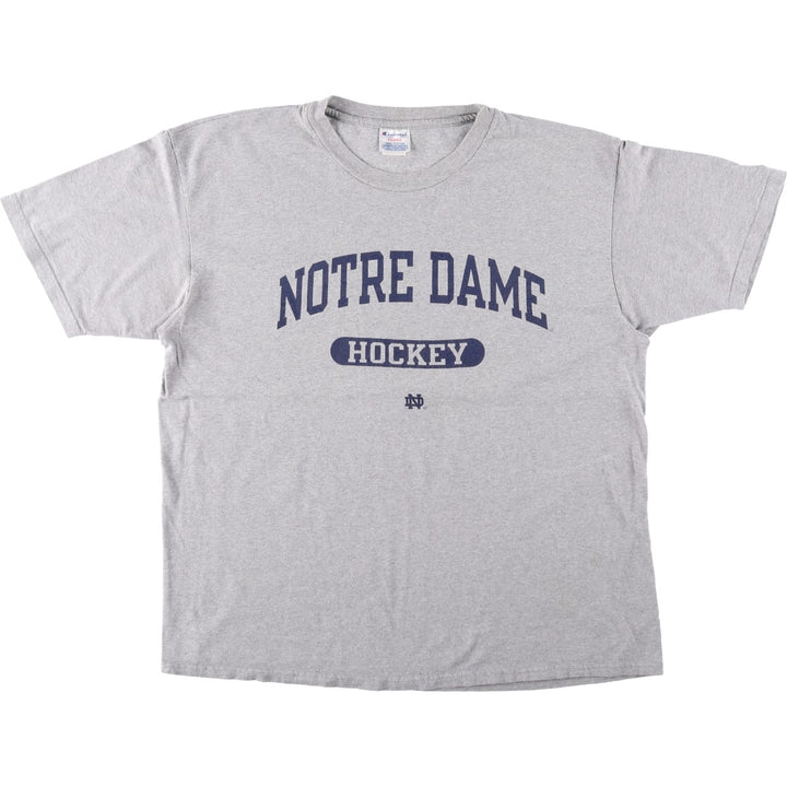 Champion Notre Dame University Triple Print College T-Shirt, Men's XL (approx.) cotton gray type Vintage Second Hand