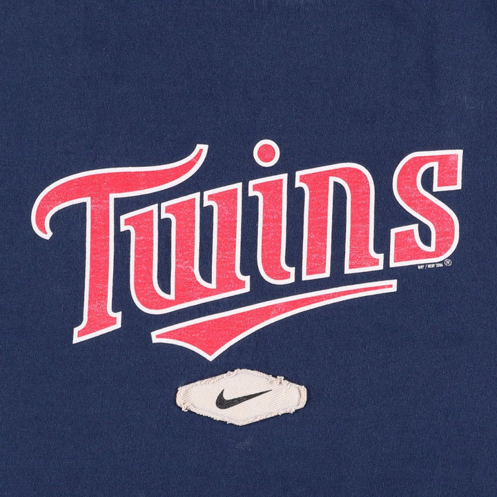 00'S Nike Sports Print T-shirt Men's Size L cotton navy blue type Vintage Second Hand