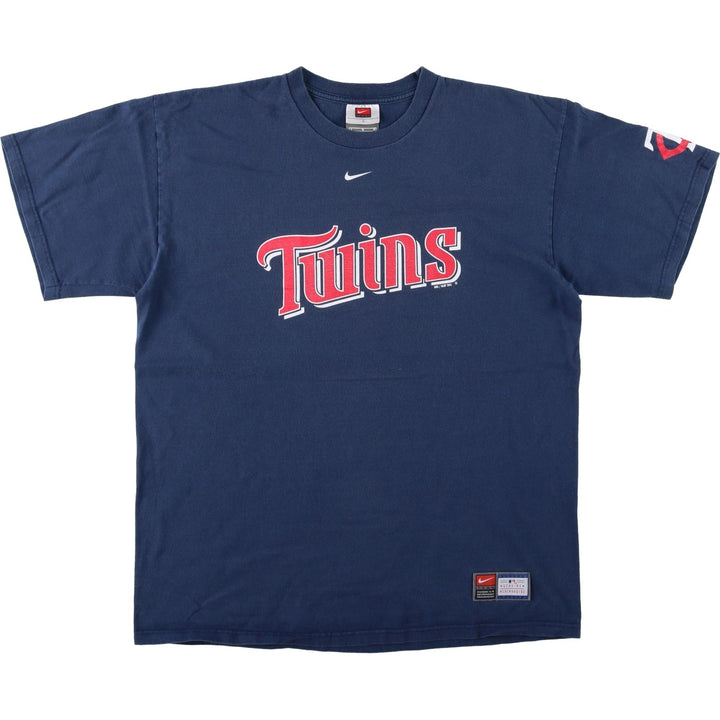 2000'S Nike Team MLB Minnesota Twins sports print T-shirt, men's size L (approx.) cotton navy blue type Vintage Second Hand