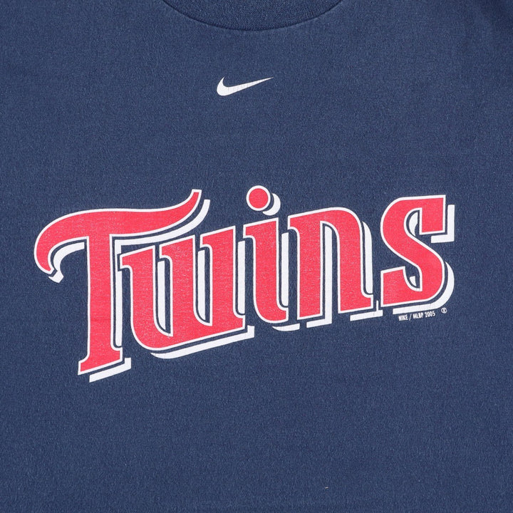 2000'S Nike Team MLB Minnesota Twins sports print T-shirt, men's size L (approx.) cotton navy blue type Vintage Second Hand
