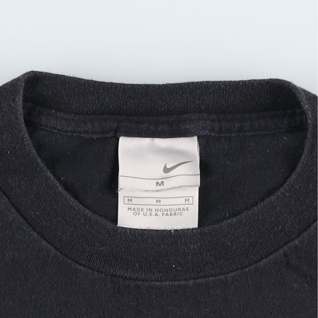 2000'S Nike sports print T-shirt, men's size M (approx.) cotton black type Vintage Second Hand