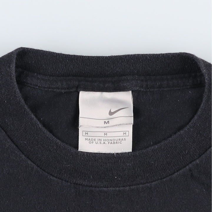 2000'S Nike sports print T-shirt, men's size M (approx.) cotton black type Vintage Second Hand