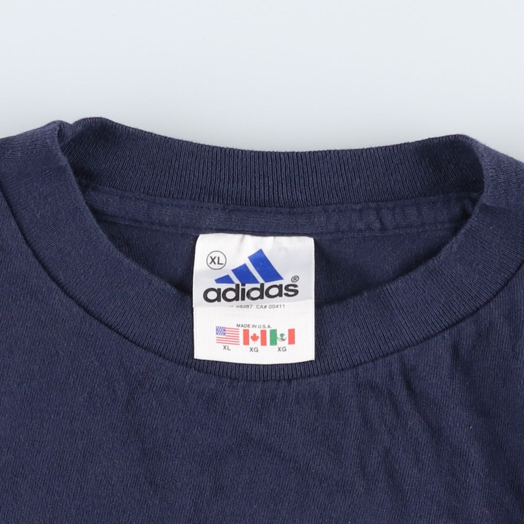 2000'S Adidas MLB New York Yankees sports print T-shirt, Made in USA, Men's XL equivalent. cotton navy blue type Vintage Second Hand